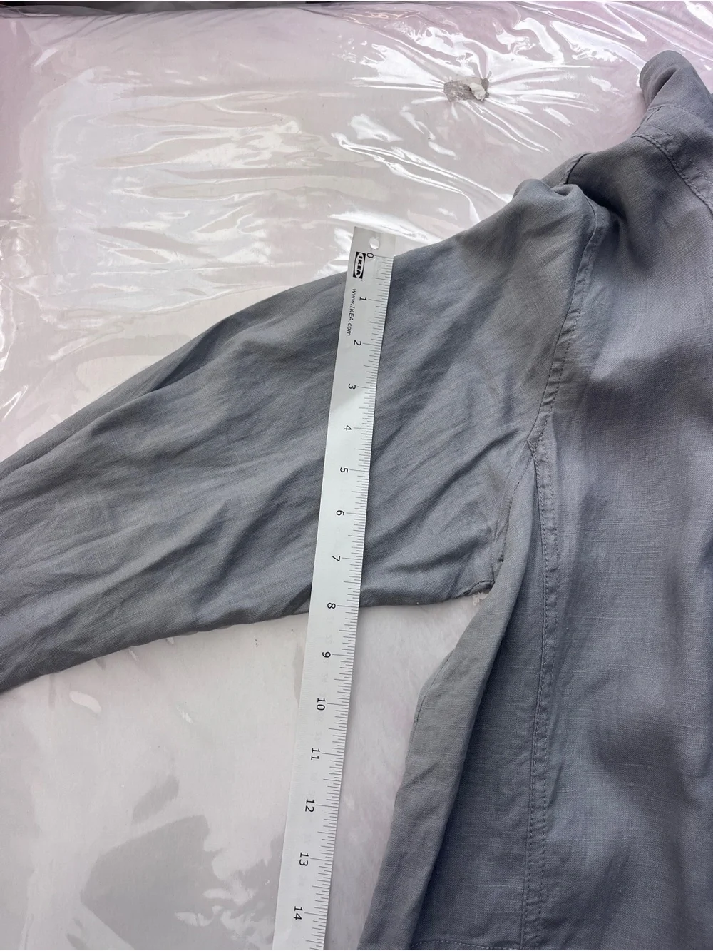 Artisan Ny Light Gray Linen Jacket with Stand Collar